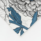 Witte pinda's en blauwe stifvogels fleece deken (Hoek)