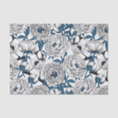 Witte pinda's en blauwe stifvogels tissuepapier (Voorkant)