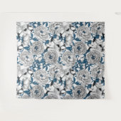 Witte pinda's en blauwe stifvogels wandkleed (Voorkant (horizontaal))