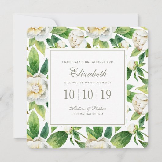 Witte pinda's en lederen Waterverf - Bridesmaid Kaart (Voorkant)