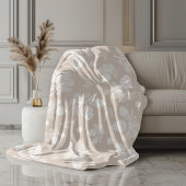 Witte Pine Cone Beige Patroon Fleece Deken