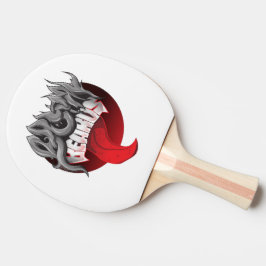 Witte pingpongbat met een rode en zwarte  tafeltennisbatje