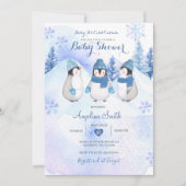 Witte Pinguïn Winter Baby shower Kaart (Voorkant)