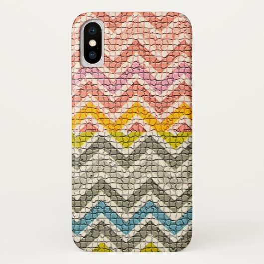 WITTE PINK GEEL GRIJS BLAUWE MOSAISCHE CHEVRONEN Case-Mate iPhone CASE (Achterkant)