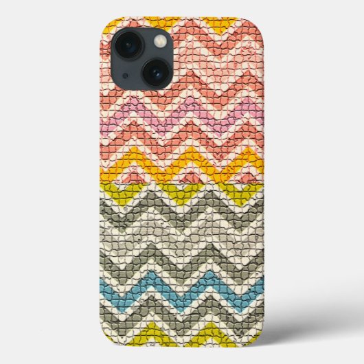 WITTE PINK GEEL GRIJS BLAUWE MOSAISCHE CHEVRONEN Case-Mate iPhone CASE (Achterkant)