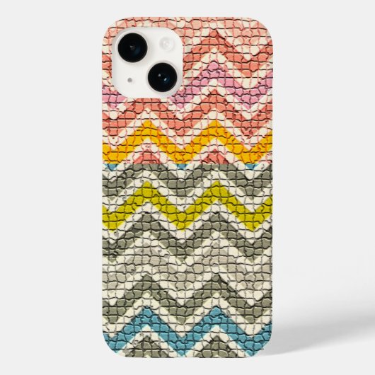 WITTE PINK GEEL GRIJS BLAUWE MOSAISCHE CHEVRONEN Case-Mate iPhone CASE (Achterkant)