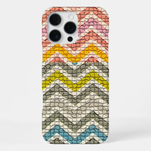 WITTE PINK GEEL GRIJS BLAUWE MOSAISCHE CHEVRONEN iPhone 16 PRO MAX HOESJE