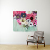 WITTE PINKROSSEN, ANEMONSENSTROMEN, BLAUWGROEN AQU WANDKLEED (In Situ (horizontaal))