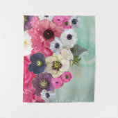 WITTE PINKROSSEN, ANEMONSENSTROMEN, BLAUWGROEN AQU WANDKLEED (Voorkant)