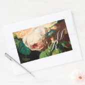 WITTE PINKROSSEN EN MORENDE GEHEUGENMONOGRAM RECHTHOEKIGE STICKER (Envelop)