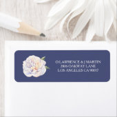 Witte Pioen Bloem Blauw Etiket (Insitu)