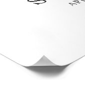 Witte Pioen Bloem Gouden Bladeren Bruidsfeest Sign Poster (Hoek)