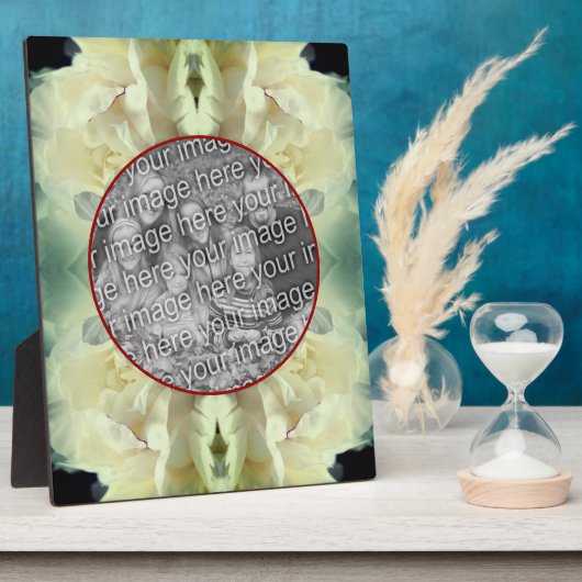Witte Pioen Bloemblaadjes Creëer Uw Eigen Foto Fotoplaat (Zijkant)