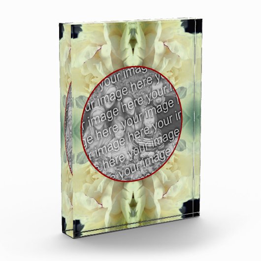 Witte Pioen Bloemblaadjes Creëer Uw Eigen Fotoblokken (Links)