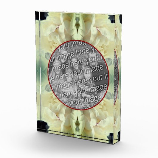 Witte Pioen Bloemblaadjes Creëer Uw Eigen Fotoblokken (Rechts)