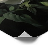 Witte Pioen Bloemen Art Print Poster (Hoek)