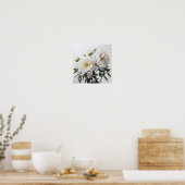 Witte Pioen Bloemen Kunstprint Poster (Keuken)