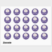 Witte Pioen Bloemen Violet Paarse Bruiloft Sticker (Vel)