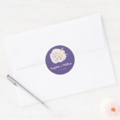 Witte Pioen Bloemen Violet Paarse Bruiloft Sticker (Envelop)