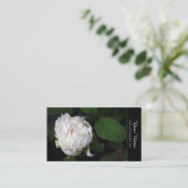 Witte pioen bloemenfotografie Visitekaartjes (Staand voorkant)