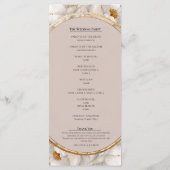 Witte Pioen & Blush Roze Bloemen Huwelijksprogramm Menu (Achterkant)
