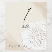 Witte Pioen Eet- en Drinklabelset Wijn Etiket (Enkel label)