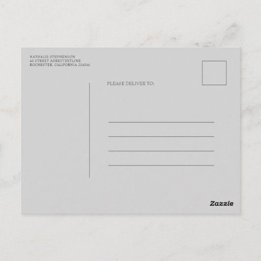 Witte pioen en Waterverf groen opslaan de datum Briefkaart (Achterkant)