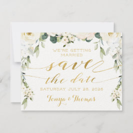 Witte Pioen Epifanie Save The Date Envelop Kaart