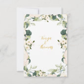 Witte Pioen Epiphany Bruiloft Diner Bord Bedankkaart (Achterkant)