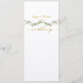 Witte Pioen Epiphany Bruiloft Gouden Kalligrafie M Menu (Achterkant)