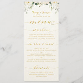 Witte Pioen Epiphany Bruiloft Gouden Kalligrafie M Menu