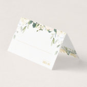 Witte Pioen Epiphany Bruiloft Zittafel Plaats Kaart (Voorkant)