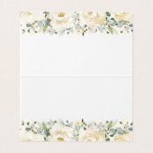 Witte Pioen Epiphany Bruiloft Zittafel Plaats Kaart (Binnenkant ongevouwen)