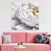 Witte pioen impasto schilderij canvas afdruk (Insitu (Woonkamer))