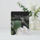 Witte Pioen Memorial begrafenis Aankondiging I (Staand voorkant)