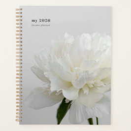 Witte Pioen Minimalistische Planner