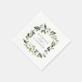 Witte Pioen | Persoonlijk Bloemstuk Trouwdag Servet (Hoek)