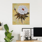 Witte Pioen Poster (Thuiskantoor)