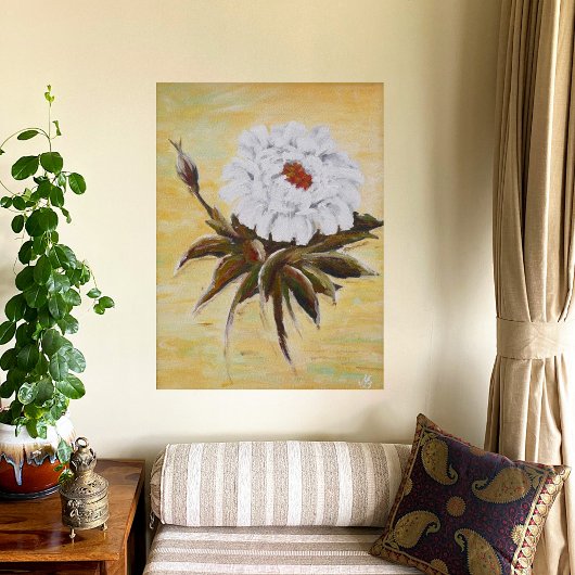 Witte Pioen Poster