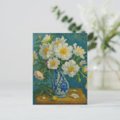 Witte Pioen Postkaart (Staand voorkant)