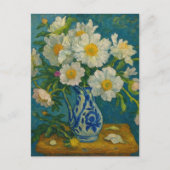 Witte Pioen Postkaart (Voorkant)