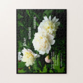 Witte Pioen Trio, 1 Thessalonicenzen 5:17-18 Legpuzzel (Verticaal)