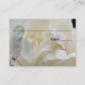 Witte pioenbloem gepersonaliseerde bruiloft plaatskaartje (Voorkant)
