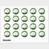 Witte pioenbloem Stickers (Vel)