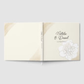 Witte pioenen bloesems bruiloft gastenboek (Volledig)