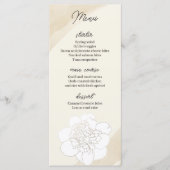 Witte pioenen bloesems bruiloft menu (Voorkant)