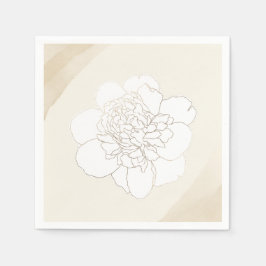 Witte pioenen bloesems bruiloft servet