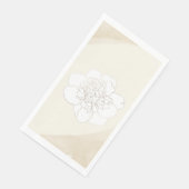 Witte pioenen bloesems bruiloft servet (Hoek)