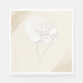 Witte pioenen bloesems bruiloft servet (Voorkant)
