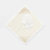 Witte pioenen bloesems bruiloft servet (Hoek)